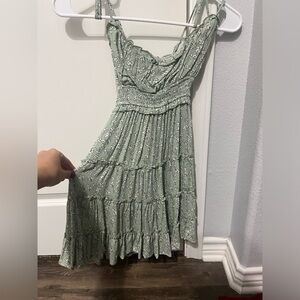 Green patterned dress